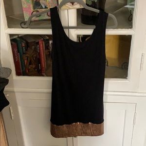 Black Dress tunic w/cooper sequins on bottom